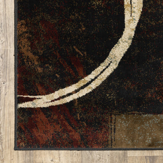 Oriental Weavers Hudson 2544B Brown/Black Area Rug Corner Image