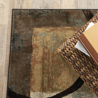Oriental Weavers Hudson 2544B Brown/Black Area Rug Corner Image