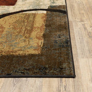 Oriental Weavers Hudson 2544B Brown/Black Area Rug Corner Image