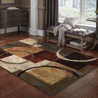 Oriental Weavers Hudson 2544B Brown/Black Area Rug Lifestyle Image
