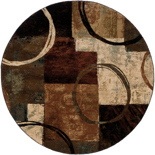 Oriental Weavers Hudson 2544B Brown/Black Area Rug Round Image