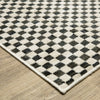 Oriental Weavers Hunter HNT02 Black / Ivory Area Rug Corner Image