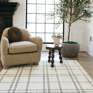 Oriental Weavers Hunter HNT07 Beige / Black Area Rug Lifestyle Image Feature