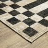 Oriental Weavers Hunter HNT10 Beige / Black Area Rug Corner Image