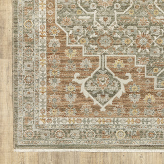 Oriental Weavers Keaton KEA01 Brown / Rust Area Rug Corner Image