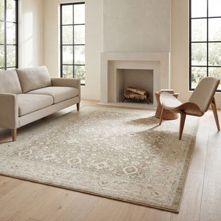 Oriental Weavers Lauren LRN02 Brown/ Beige Area Rug Lifestyle Image Feature