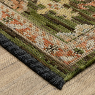 Oriental Weavers Legacy LGY02 Green / Rust Area Rug Corner Image