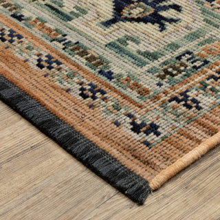 Oriental Weavers Legacy LGY04 Rust / Blue Area Rug Corner Image