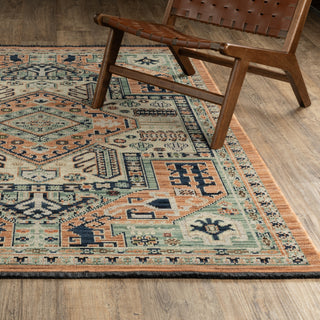 Oriental Weavers Legacy LGY04 Rust / Blue Area Rug Lifestyle Image Feature
