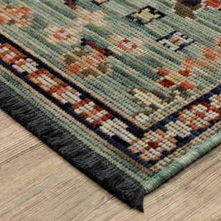 Oriental Weavers Legacy LGY05 Blue / Rust Area Rug Corner Image