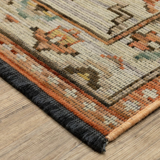 Oriental Weavers Legacy LGY07 Rust / Blue Area Rug Corner Image