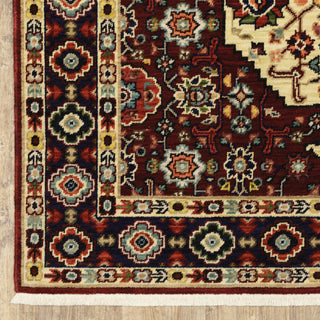 Oriental Weavers Lilihan 1802W Red/Ivory Area Rug Corner Image