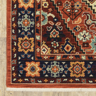 Oriental Weavers Lilihan 2061V Red/Blue Area Rug Corner Image