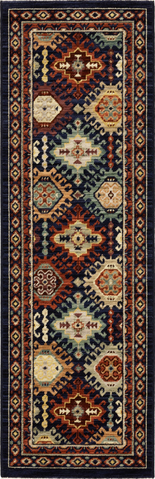 Oriental Weavers Lilihan 003B6 Navy/Multi Area Rug Runner Image