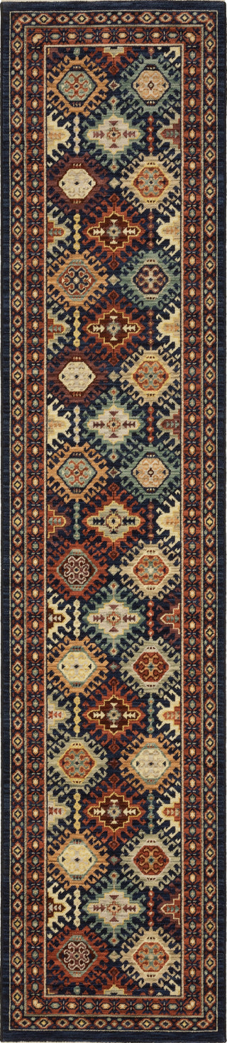 Oriental Weavers Lilihan 003B6 Navy/Multi Area Rug Runner Image