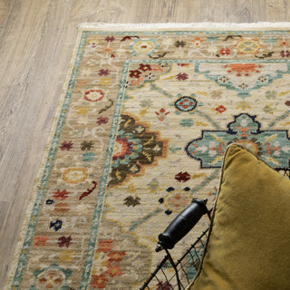 Oriental Weavers Lilihan 4601W Beige/Multi Area Rug Corner Image