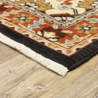 Oriental Weavers Lilihan 4929A Black/Red Area Rug Corner Image
