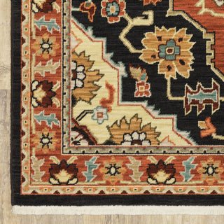 Oriental Weavers Lilihan 4929A Black/Red Area Rug Corner Image
