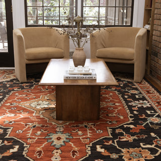 Oriental Weavers Lilihan 4929A Black/Red Area Rug Lifestyle Image Feature