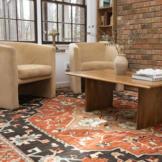 Oriental Weavers Lilihan 4929A Black/Red Area Rug Lifestyle Image Feature