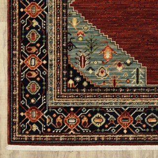 Oriental Weavers Lilihan 5503M Red/Blue Area Rug Corner Image