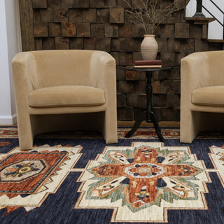 Oriental Weavers Lilihan 090B6 Blue/Red Area Rug Lifestyle Image Feature