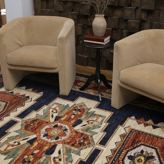 Oriental Weavers Lilihan 090B6 Blue/Red Area Rug Lifestyle Image Feature