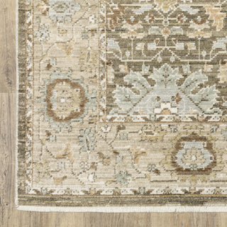 Oriental Weavers Lola LLA03 Brown / Blue Area Rug Corner Image