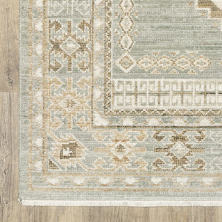 Oriental Weavers Lola LLA04 Blue / Beige Area Rug Corner Image