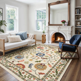 Oriental Weavers Lucca 5506W Ivory/Multi Area Rug Lifestyle Image Feature