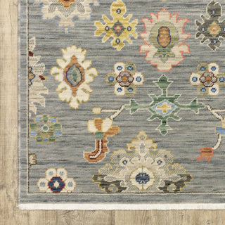 Oriental Weavers Lucca 5507E Grey/Multi Area Rug Corner Image