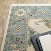 Oriental Weavers Lucca 846H1 Ivory/Blue Area Rug Corner Image