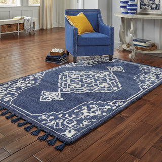 Oriental Weavers Madison 61410 Blue Ivory Area Rug Lifestyle Image Feature