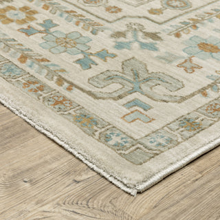 Oriental Weavers Maeve MAE01 Ivory/ Blue Area Rug Corner Image