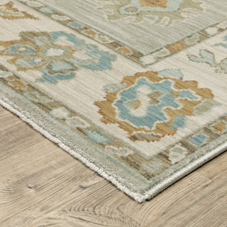 Oriental Weavers Maeve MAE11 Grey/ Blue Area Rug Corner Image
