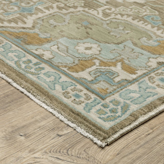 Oriental Weavers Maeve MAE13 Brown/ Blue Area Rug Corner Image