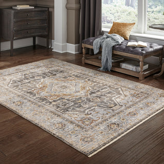 Oriental Weavers Maharaja 1803X Charcoal/ Blue Area Rug Lifestyle Image Feature