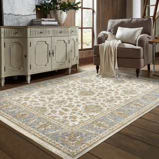 Oriental Weavers Maharaja 5091Z Ivory/ Blue Area Rug Lifestyle Image Feature