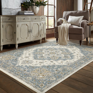 Oriental Weavers MAHARAJA 051F1 Blue/ Ivory Area Rug Lifestyle Image Feature