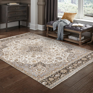 Oriental Weavers Maharaja 660J1 Ivory/ Blue Area Rug Lifestyle Image Feature