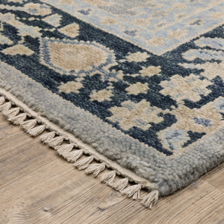 Oriental Weavers Majorca MAJ04 Grey/ Blue Area Rug Corner Image