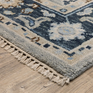Oriental Weavers Majorca MAJ05 Grey/ Blue Area Rug Corner Image