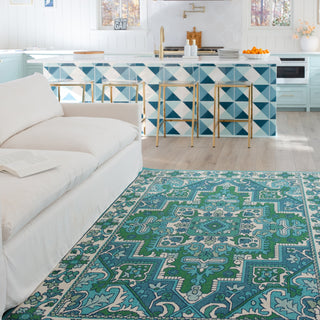 Oriental Weavers Meridian 2808G Blue / Green Area Rug Lifestyle Image Feature