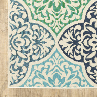 Oriental Weavers Meridian 4266L Blue/ Green Area Rug Corner Image