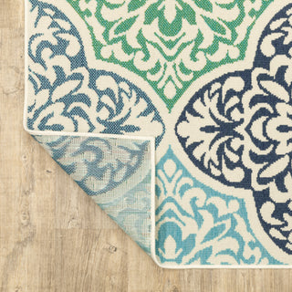 Oriental Weavers Meridian 4266L Blue/ Green Area Rug Backing Image