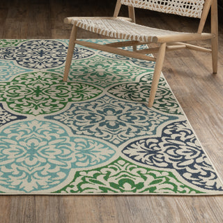 Oriental Weavers Meridian 4266L Blue/ Green Area Rug Lifestyle Image Feature