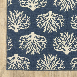 Oriental Weavers Meridian 7420A Blue / Ivory Area Rug Corner Image