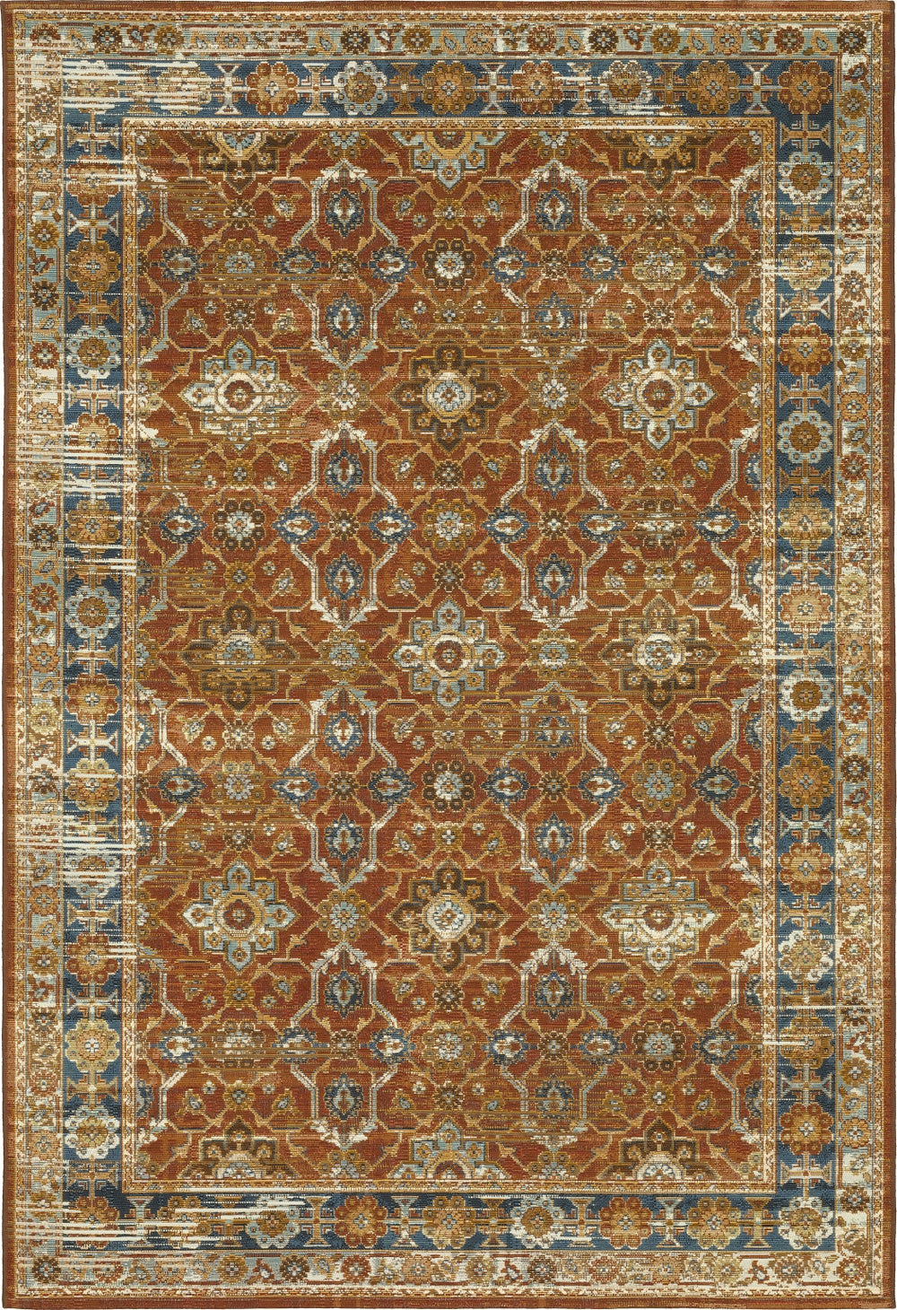 Oriental Weavers Naples 1204X Rust/Blue Area Rug