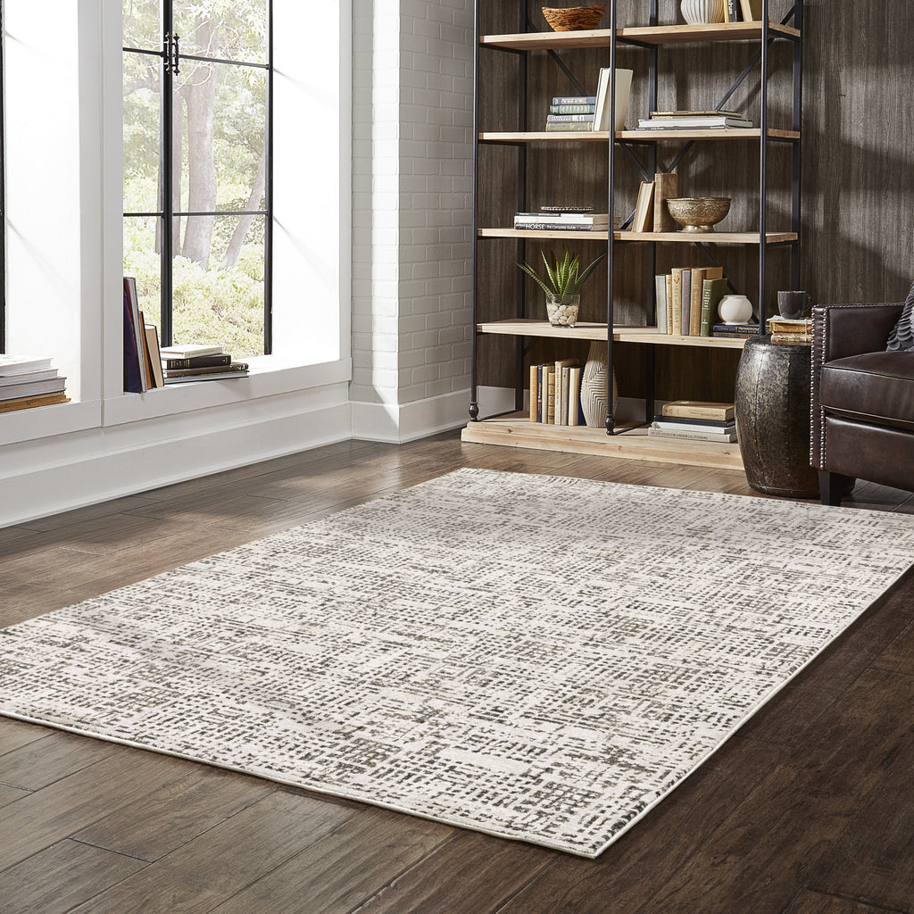 Oriental Weavers Nebulous 2060W Ivory/Grey Area Rug Lifestyle Image Feature