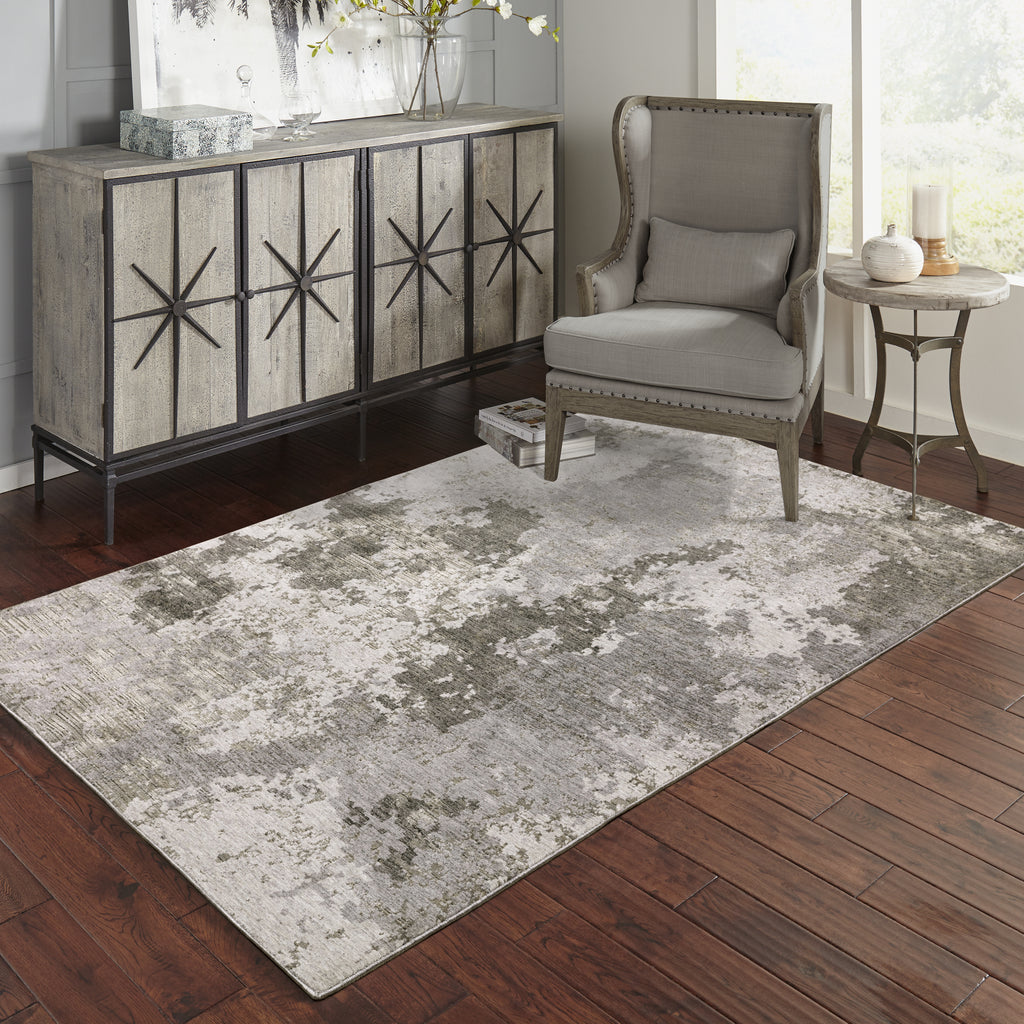 Oriental Weavers Nebulous 5091E Grey/Ivory Area Rug Lifestyle Image Feature